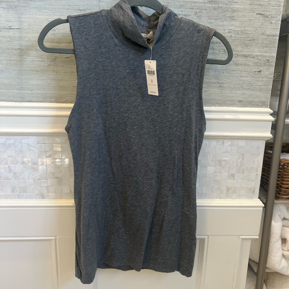 NWT new Anthropologie velvet graham & spencer sleeveless mock neck top gray med - Picture 3 of 14
